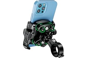 MOGGAM Support Telephone Moto 【Double Antivibration】 Porte Telephone Moto avec Corps et Anneau en Aluminium Support Telephone Velo 5,4 á 7,2" Support Téléphone VTT 【Libération Rapide】 comme Cadeau