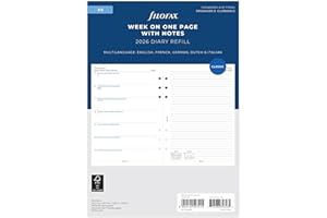 Filofax Tydzień A5 na jednej stronie z notatkami 5 języków 2026 dziennik 26-68509