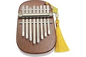 Ohromcoli Kalimba - 8 Keys Daumenklavier, Tragbares Finger Piano Professionelles Musikinstrument Marimbaphone mit Lernwerkzeuge, Mini Kalimba für Kinder(Braun)