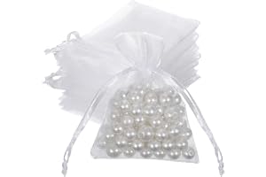 JJUNW 100 st mini organza-väska tunn, små nät presentpåsar, bröllop tjänst nätväskor med dragsko smycken presentpåse för godi