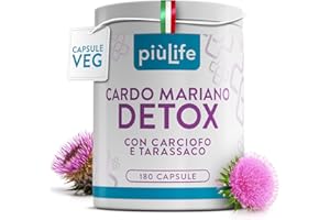 +LIFE Cardo Mariano Tarassaco e Carciofo PiùLife – 80% Silimarina 400mg per dose – 2 al giorno – Per detox fegato e intestino, Estratto di Carciofo tit 2,5% Depurativo, Con Zinco Antiossidante Forte