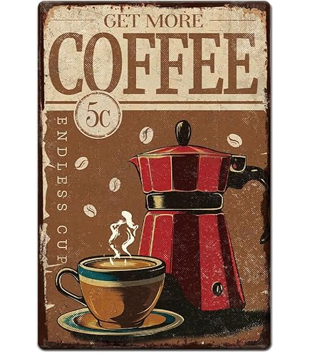 Houten Wanddecoratie Mahoniefineer Koffie bord - Espresso koffiepot