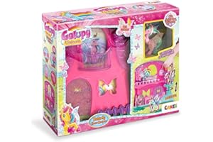 Galupy Playset Farfalla House, 1 statuetta Unicorno inclusa, 1 Butterfly House inclusa, playset Unicorno da collezione, giocattoli per bambini da 3 anni, Accessori inclusi