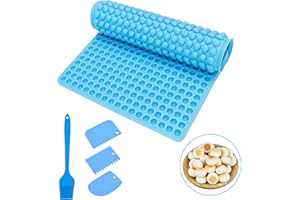 BELLAACHTUNG Molde de silicona para galletas para perros, 1,2 cm, semiesfera, alfombrilla para golosinas para perros, aperitivos para perros, molde de silicona 468 con espátula