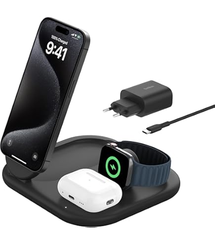 Wireless Charging Station for Apple Multiple Devices ，3 in 1
