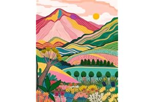 TISHIRON Paint by Numbers Rainbow Natural Landscape Canvas Paint by Number for Adults Mountain Paint by Number Kids Paint by Number Kits on Canvas Paint by Numbers for Beginner 16x20 in