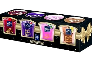 ‎GLADE Glade (Brise) Geschenkset mit 4 Kerzen Duftkerzen im Glas 4er Set (4x112g) mit je einer Kerze pro Winterduft (Warm Apple Pie/Berry Festive Kiss/Vanilla Cream Cookies/Frosty Wildflowers), (4x112g)