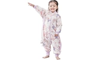 Chilsuessy Baby Sleeping Bag with Feet 2.5 Tog Toddler Sleeping Sack with Removable Sleeves Winter Nursery Wearable Blankets for Infant Boys Girls Super Soft, Spring Magpie, M/2-3 Years