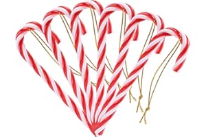 Naler Addobbi Decorazioni Albero di Natale Particolari, 12pz Bastoncini di Zucchero Natalizi in Plastica per Natale Decorazioni Casa