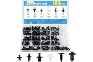 JatilEr 100 Stück Befestigungsclips Auto Clips Set, 6 Arten Türverkleidung Clips Nylon Stoßstange Spreiznieten Karosserie Clips Kunststoffniete Befestigungssatz Clips für Auto