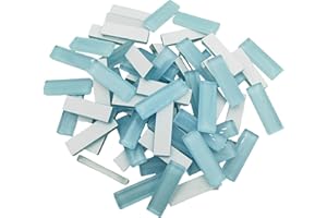 BTMIEY Mosaic Stained Glass Strips DIY for Crafts, 200g Clear Mosaic Pieces Stain Glass Crafts DIY Hobbies Art Crafts Material (Light Blue, 3.2CM)