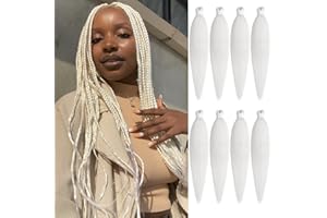 Leeven 8 opakowań białe wstępnie rozciągnięte włosy 26 cali Yaki przedłużające włosy do włosów na puszce warstwach gorącej wody do włosów wstępnie rozciągniętych przedłużeń włosów blond EZ Braids /26