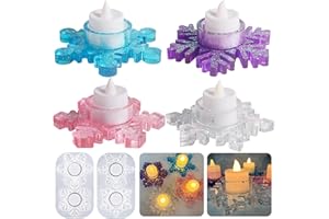 Bekecidi 2 PCS Candle Holder Resin Moulds, Snowflake Candlestick Silicone Moulds Epoxy Resin Moulds Christmas Tealight Holders Mould DIY Crafts Casting Molds for Xmas Candle Home Decoration
