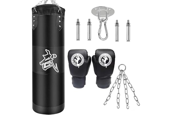 Sac de Frappe Boxe Suspension Kit - Adulte Lourd MMA Punching Muay Thai Arts Martiaux Kickboxing (Non Rempli) Boxe Chaine Punching Bag Sac de Frappe Durable