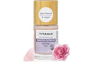 TITANIA® Ridge Filler, smalto per unghie, 12 ml, riempitivo con scanalature > 86% di ingredienti naturali, vegano, asciugatura rapida, leviga scanalature, base di vernice, coperchio in bambù
