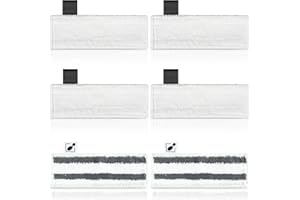 NIXOOT 6 Stück Bodentücher Ersatzteile für Kärcher Dampfreiniger SC 1 SC 2 SC 3 SC 4 SC 5 SI 4 EasyFix, Waschbar Mikrofaserbezug für Alle Böden（4 Bodentücher + 2 Schleif tücher）