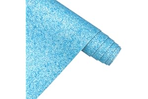 GENERIC XHT 30,5 x 134,6 cm Neon Chunky Glitter Kunstleder Rolle Sparkle Pailletten fluoreszierendes PU-Kunstleder zum Nähen Handwerk Haarschleifen Ohrringe Schmuckherstellung (blau)