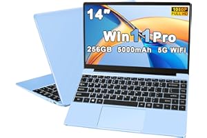 NOTODD Ordenador Portatil Celeron N4020 Up to 2.8Ghz, Ordenadores Portatiles 14 Pulgadas Win 11 con 5G WiFi 6+256GB SSD Expansión 1TB, BT 4.2 1920*1080 FHD Mini Puerto Multimedia Portatiles Buenos-Azul