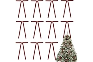 ZJHiome 12Pcs Velvet Christmas Tree Bows 5 * 7 inch Rustic Crafts Gift Bows Vintage Velvet Ribbon Wreath Bows for XMAS Home Shop Indoor Outdoor Decor(Burgundy)