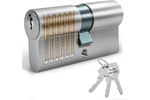 ACEMINING Bombin Cerradura, Cilindro Cerradura Seguridad, Cerradura Antibumping con 3 Llaves, Cilindros para Puertas, Cilindro de Alta Seguridad, Cilindro de Seguridad (30/40, 70mm)