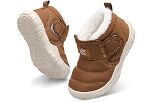 JIASUQI Baby Boys Girls Booties Kid Warm Fuzzy Snow Boots Toddler Outdoor Cozy Winter Shoes with Faux Fur Lined