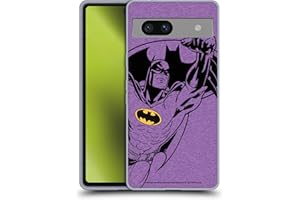 Head Case Designs Licenza Ufficiale Batman DC Comics Porpora Logos Custodia Cover in Morbido Gel Compatibile con Google Pixel 7a