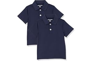 Amazon Essentials Jungen Kurzärmlige Active Performance Poloshirts, 2er-Pack