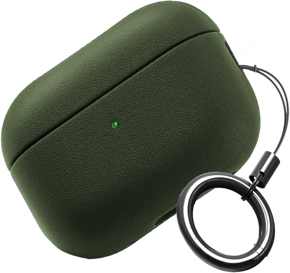 Minesk AirPods 4. ve 5. Nesil ile Uyumlu Leather Skin Serisi Parmak İzi Tutmayan Dış Yüzeye Sahip ve Mükemmel Koruma Sağlayan Orta Sertlikte Silikon Kılıf (Haki, Airpods 4/5)
