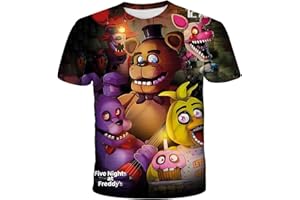 LUNK 3D Cartoon Bear FNAF Camisetas Niños Camiseta Niños/Niñas Ropa Niños Camisetas de Manga Corta para la Juventud Camiseta