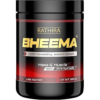 Rathira Ayurveda Bheema Most Powerful Weight Gainer for Men & Women Supplement to Increase Mass and Muscle (100 Grams)