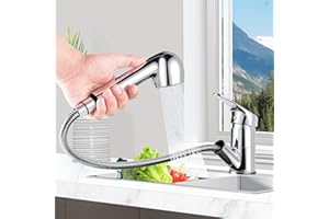 kisimixer Küchenarmatur Ausziehbar,360° Drehbar Wasserhahn KüChe,Spültischarmatur Küche mit Säulentyp Wasserauslass und Duschwasserauslass 2 Modus,Einhebel-Mischbatterie Küche Edelstahl