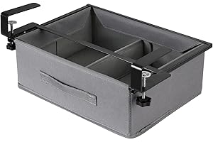 MASTLU Under Desk Storage Drawer, Pull-out Storage with Storage Compartments, Used to Store A4 Documents, Office Supplies, Stationery Accessories