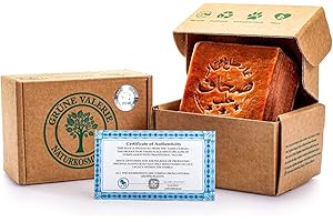 ‎GRÜNE VALERIE NATURKOSMETIK GRÜNE VALERIE® Original Aleppo Seife Deluxe - 200g+ 70% / 30% Lorbeeröl/Olivenöl - 6 Jahre gereift - Feste Seife - Haarwaschseife/Haarseife/Duschseife - PH Wert 8 - Handarbeit - DERMATEST:"Exzellent"