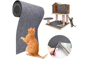 WINNSELL 200×40cm Climbing Cat Scratcher, Self-Adhesive Cat Scratching Mat Trimmable Self Adhesive Mat Wall Mounted Anti Scratch Furniture Protector for Walls Floors Sofas Chair Gift (Grey)