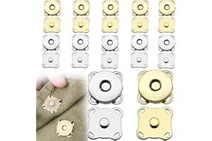 ZoeTekway 10 Paar Magnetknöpfe, Druckknöpfe zum annähen, Magnetverschluss Taschen, 14mm Magnetknopf Magnet Druckknopf für DIY Nähen Handwerk, Handtaschen, 2 Farben