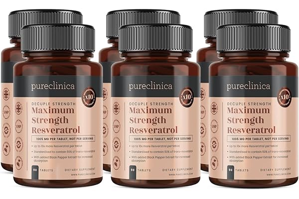 Resvératrol x 540 Comprimés (6 bouteilles de 90 comprimés - 18 Mois de Stock).