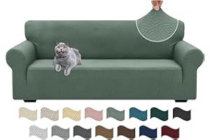 Ystyle Copridivano 3 Posti Con Braccioli, Super Elasticizzato Copri Divano, Copridivano Antigraffio Gatto, Copridivani Antiscivolo Antimacchia, Universale Sofa Cover Moderno, Verde Chiaro