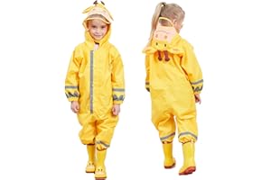 JinBei Impermeabile Bambino Pioggia Poncho Antipioggia Tuta Giacca Bambina Bambini Cappuccio Ragazze Ragazzi Animale Modello Portatile Jogging di Un Pezzo Impermeabili Unisex 3-10 Anni