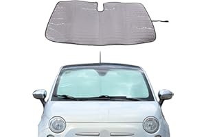 YANER Parasol para parabrisas de coche, reflector de rayos UV para Fiat 500 2010-2022, cubierta de parasol plegable reflectante (1 unidad, plateado)