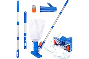 Luckits Poolsauger Bodensauger, Vakuumsauger Pool Reinigungsset Pool Bodensauger Set mit Einziehbarer Stange, Laubsack und Bürste Oolsauger Poolreinigung Bodensauger für Pond Fountain Pool Spa