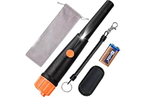 SUNPOW Metalldetektor Pinpointer – IP68 Helt Vattentät 360° Sökning Metalldetektor med Bä Hölster, Summton Vibrationsljud (Tre Lägen), 9 V Batteri och Sammetspåse ingår