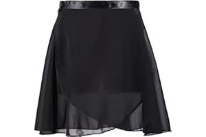 PLIKSUVER Ballettrock Wickelrock Tanz Rock Chiffon Tanzrock Verstellbarer Taille Krawatte für Mädchen und Damen