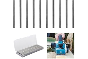 FADBUDS 10 Pcs 82mm HSS Reversible Planer Blades, Carbide Electric Dual Cutting Edges Replacement Stainless Steel Solid Planer Knives Boxed Woodworking DIY Tool Compatible with Makita Bosch Hitachi