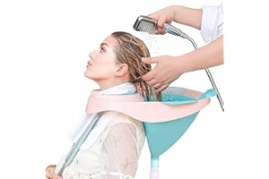 DECMAY Lavabo de Pelo, Lavabo de champú móvil Plegable portátil de plástico con Tapa y Manguera de Agua para Embarazadas, discapacitados, Ancianos, niños, peluquería, Tinte para el Cabello