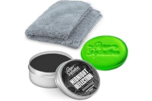 Black Car Wax Kit, Nano Technology Coating With Polymers, For Dark Paintwork Colours, Midnight Reflection Set - Pure Definition (75g + Pad + Cloth)