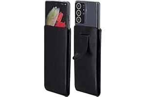 Suncase Etui Tasche kompatibel mit Samsung Galaxy S23 Ultra 5G Hülle (passend nur mit dickere Bumper/Silikon Case : innen Maße - 170 x 82 x 15 mm) in schwarz