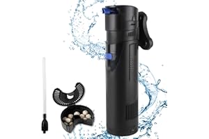 OMECO 4 in 1 Aquarium Filter Pumpe 700L/h 9W UVC Klärer innenfilter AquariumPumpe Wasserpumpen für Süß- und Meerwasser Becken150-300L Aquarium Volumen