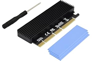 ADWITS Carte Adaptateur SSD NVMe et AHCI PCI Express 3.0 x16 vers PCIe avec dissipateur de Chaleur, Ajustement du Facteur de Forme M.2 (NGFF) avec clé M de Taille 2230/2242/2260/2280