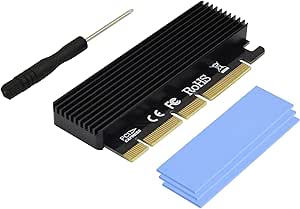ADWITS PCI Express 3.0 x16 to PCIe-based NVMe and AHCI SSD Adapter Card with Heat Sink, Fits M.2 (NGFF) Form Factor with Key M in Size 2230/2242/2260/2280