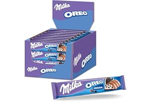 ‎OREO Milka Schokoriegel – Alpenmilch-Schokolade mit Kakaokeks-Stücken und feiner Milchcrèmefüllung – 36 x 37g